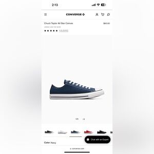 Converse Chuck Taylor All Star Canvas Navy Size 7 women 5 men